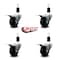 Service Caster 3'' Hard Rubber Swivel 1-3/8'' Expanding Stem Caster Set Total Lock Brake, 4PK SCC-EXTTL20S314-HRS-138-4 - alternate 4